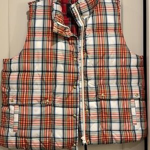 J Crew Signature Puffer Vest Primaloft tartan.